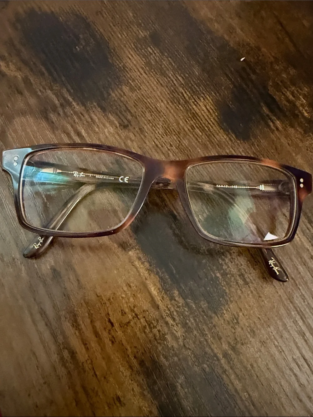 Ray-Ban Men's Tortoiseshell Rectangular Glasses